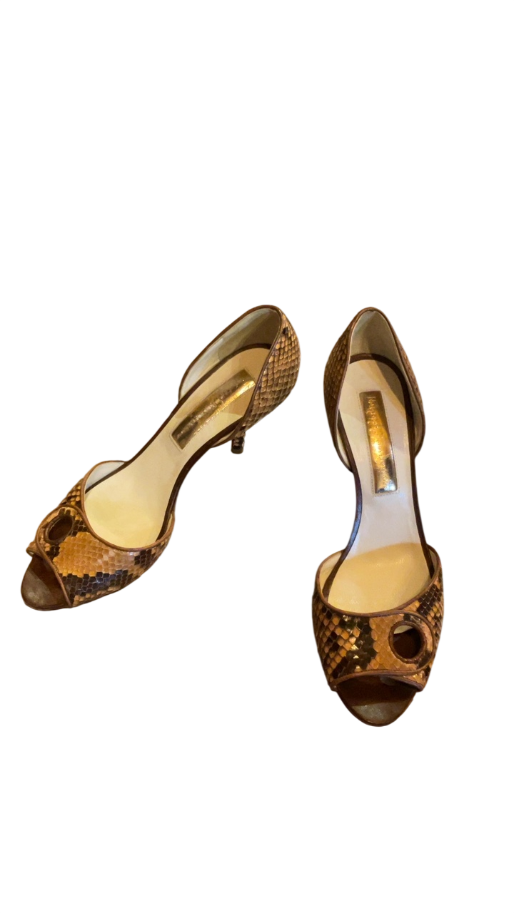 Rupert Sanderson Heels 36.5 Brown and Gold