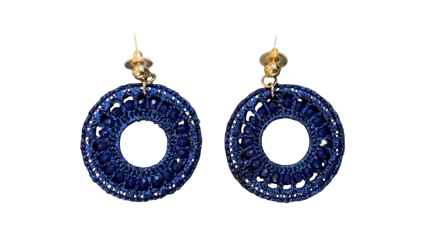 Unknown Earrings Approximate diameter not specified Blue