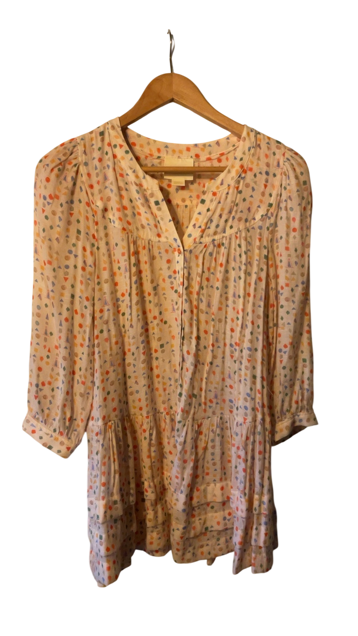 Anthropologie Dress XS Beige with multicolored dots