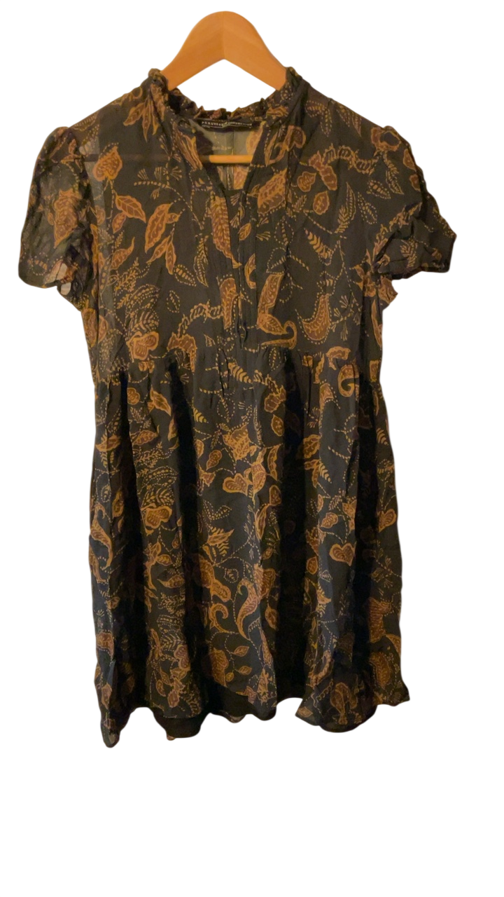 Peruvian Connection Dress Small Black and Brown