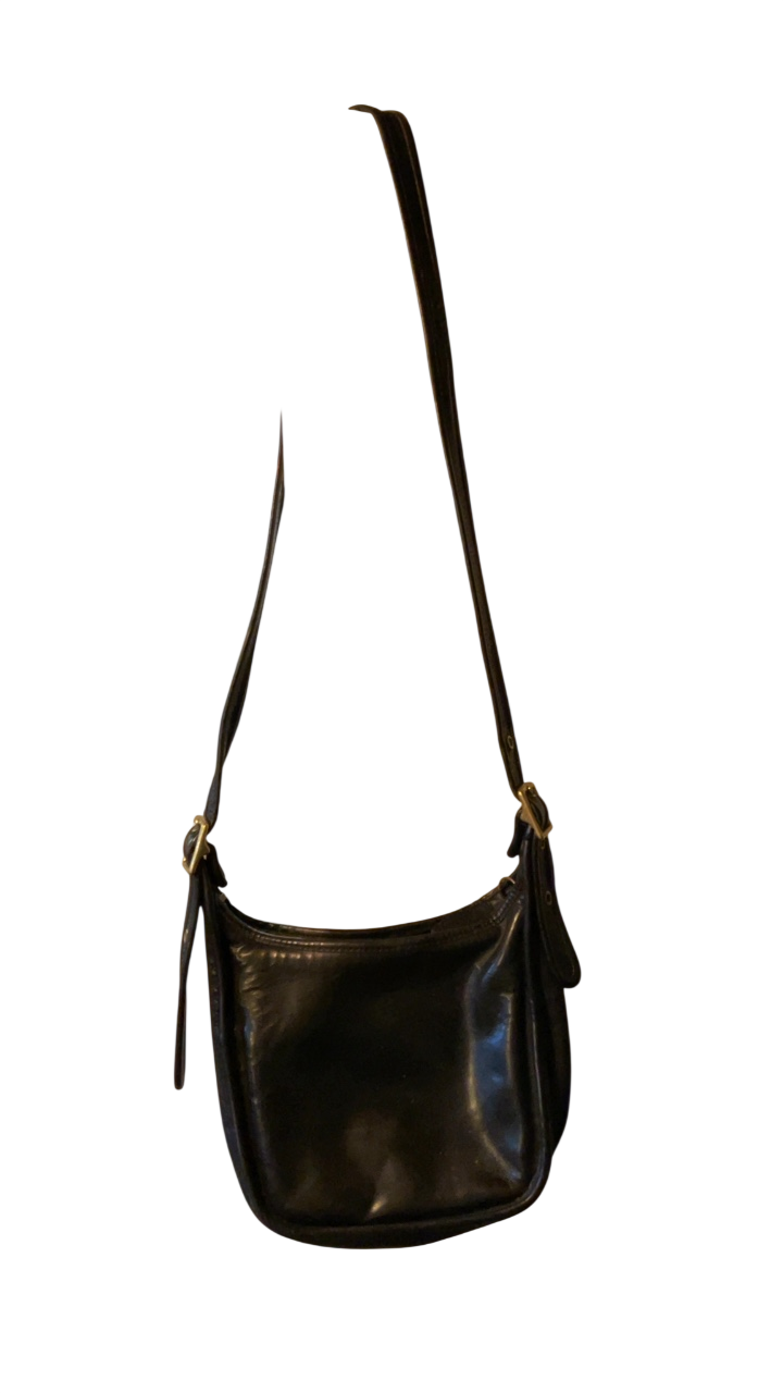 Vintage black leather handbag