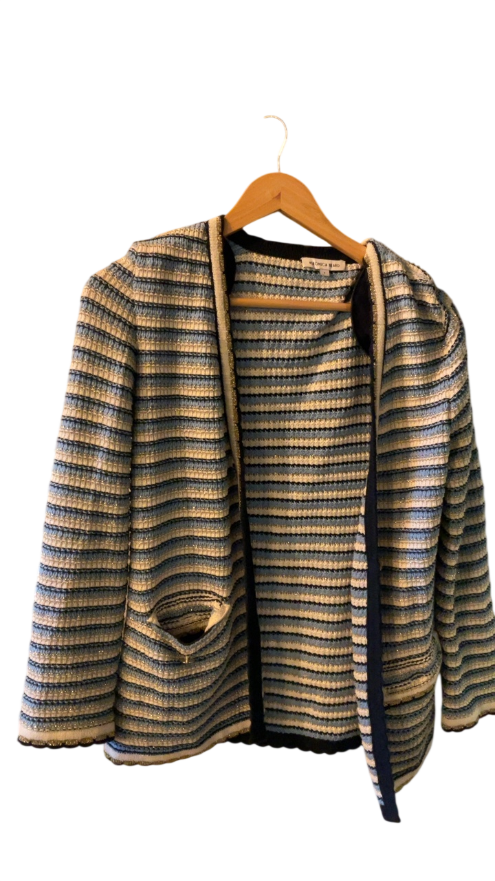 Veronica Beard Blazer Small Beige and Black and Blue