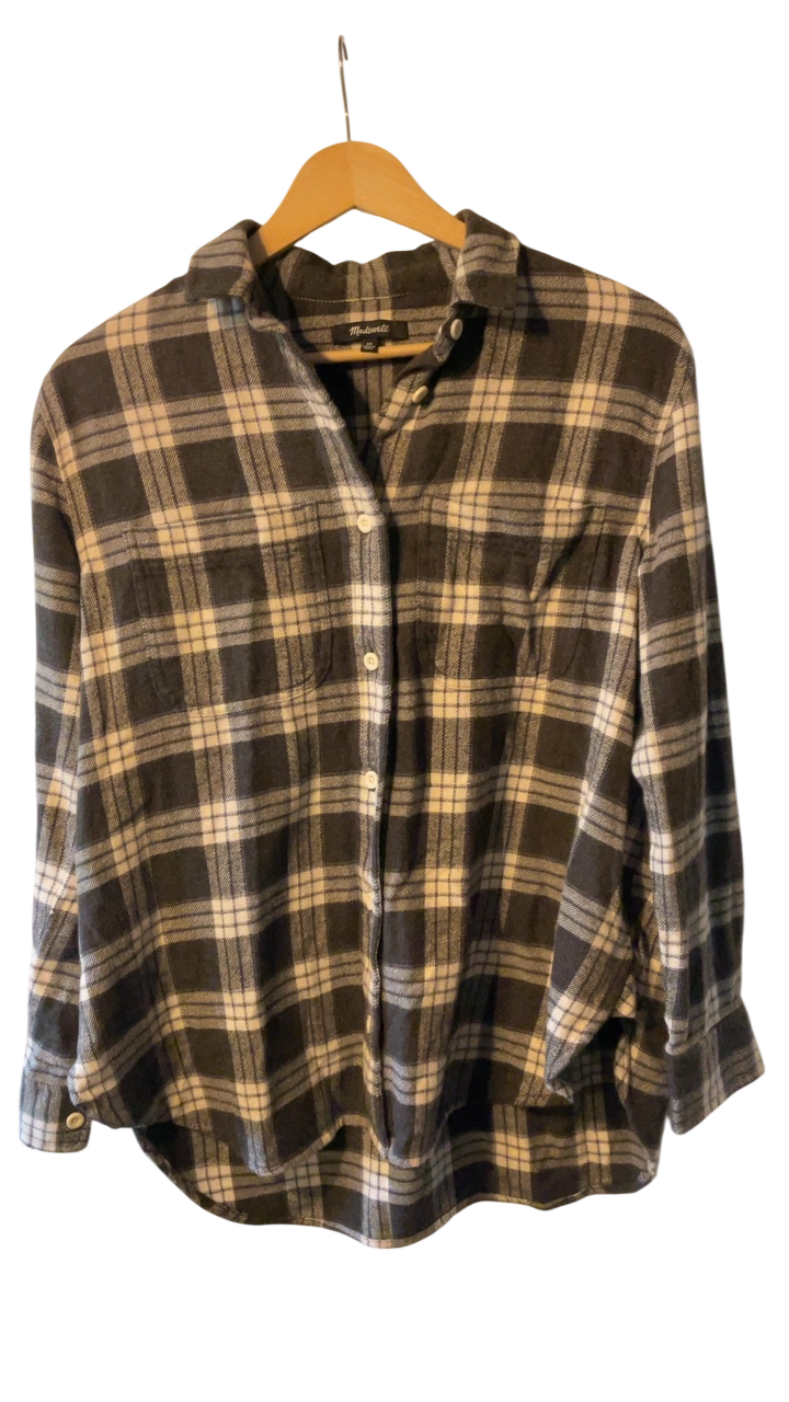 Madewell Shirt XS Brown and beige plaid