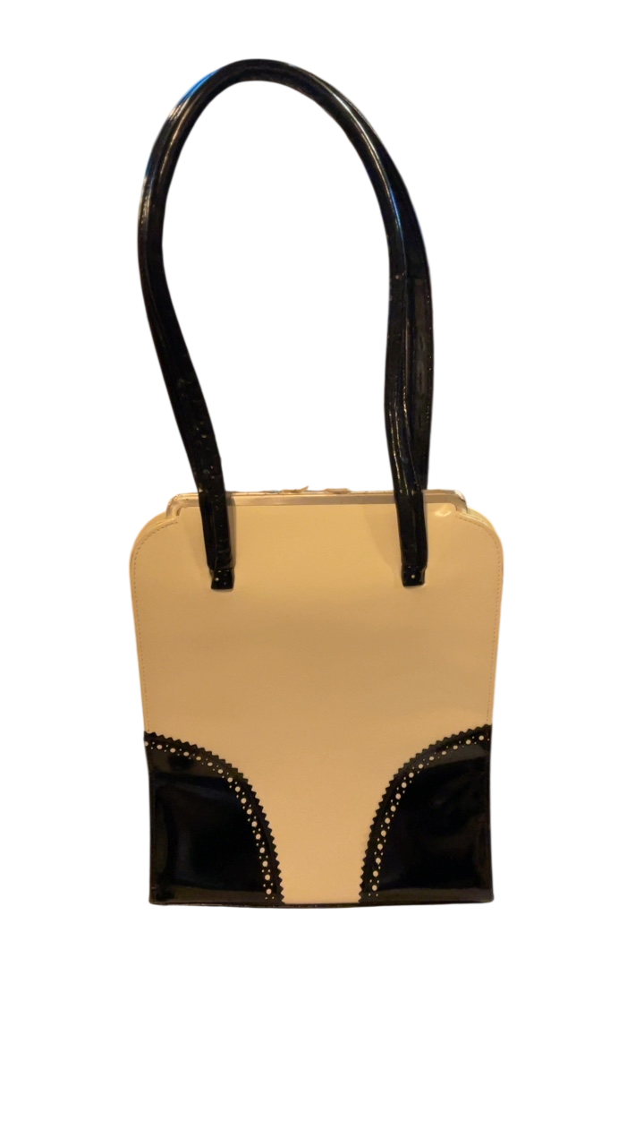 Anya Hind March Handbag Beige and black