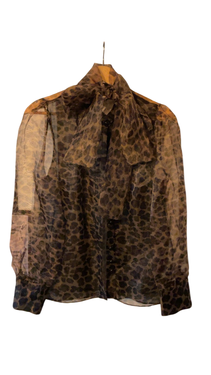 Zara Blouse Small Brown and black