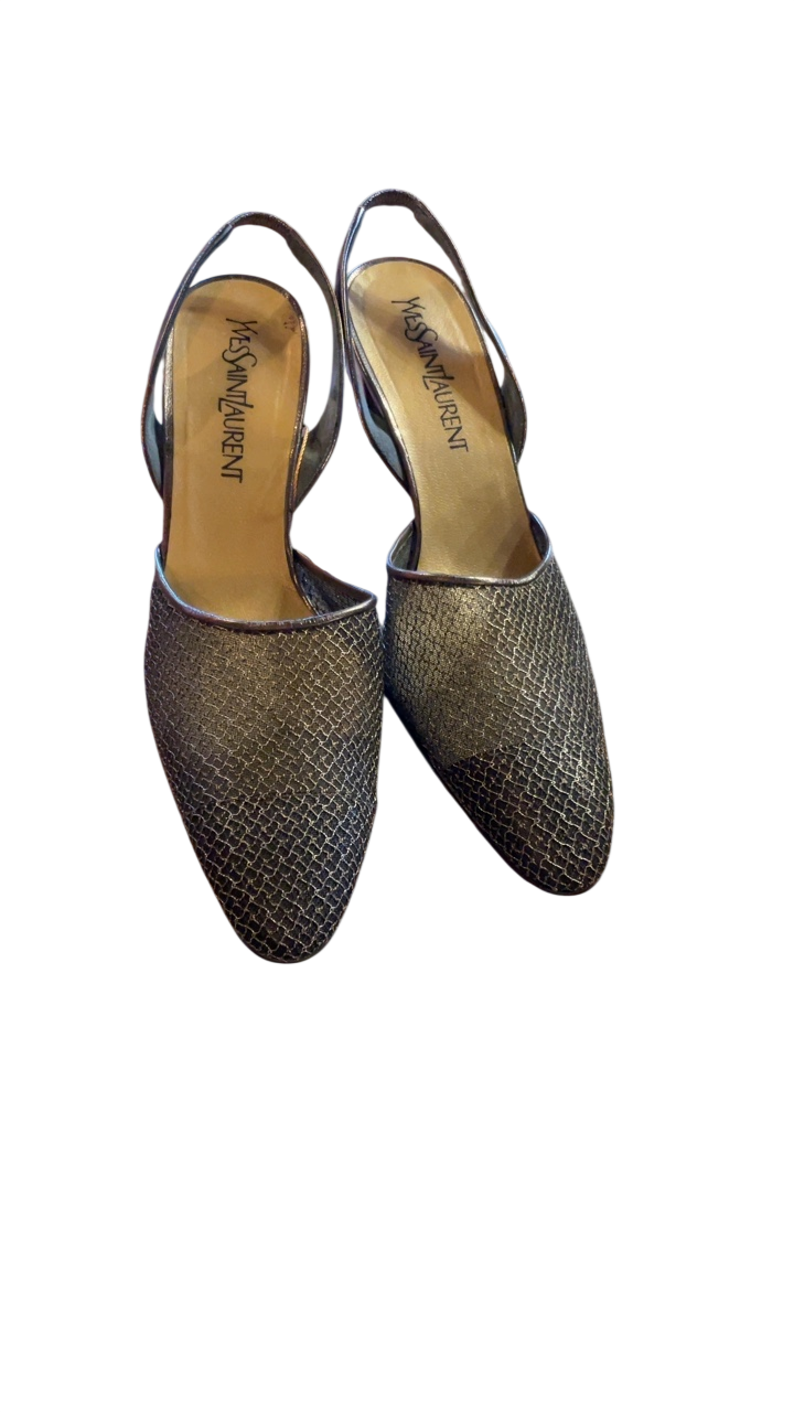 Yves Saint Laurent Heels 8-8.5 Black and gold