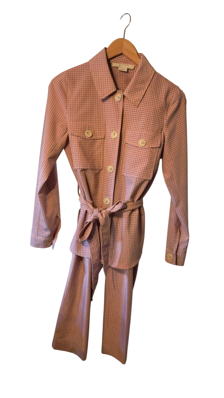 W by Worth Linen set XS Dusty rose and brown check