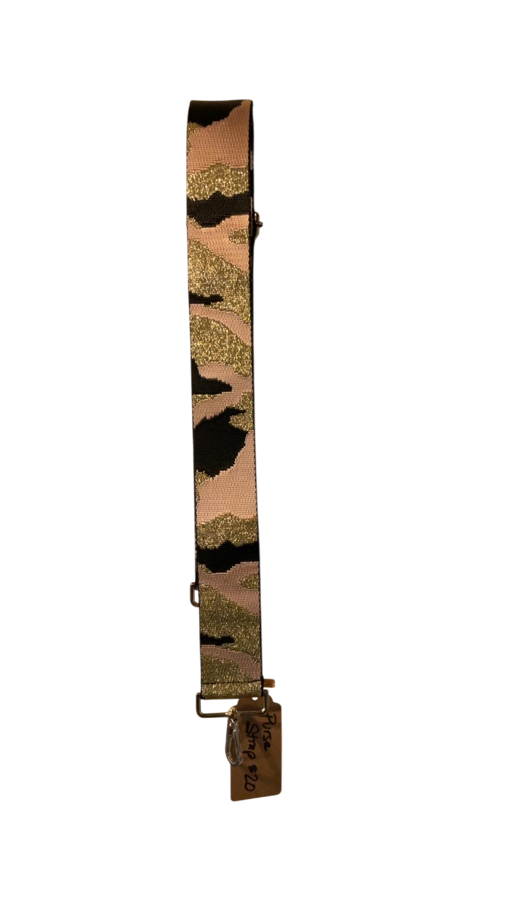 Unknown Purse strap Unknown Black, gold, and tan camouflage