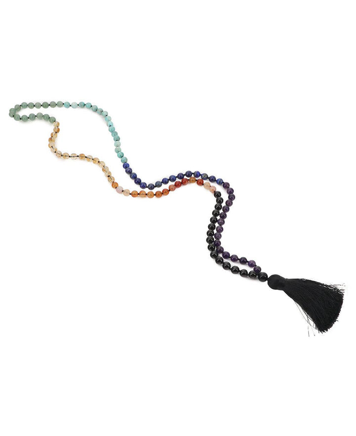 Culture Spot - 108 Knotted Gemstone Beads Chakra Meditation Mala