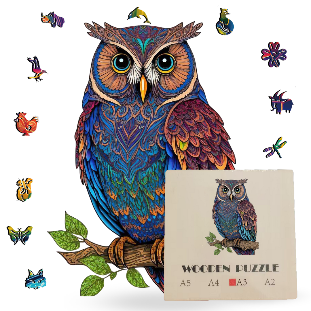 Crafthub - Enchanting Owl Wooden Jigsaw Puzzle - Perfect Gift