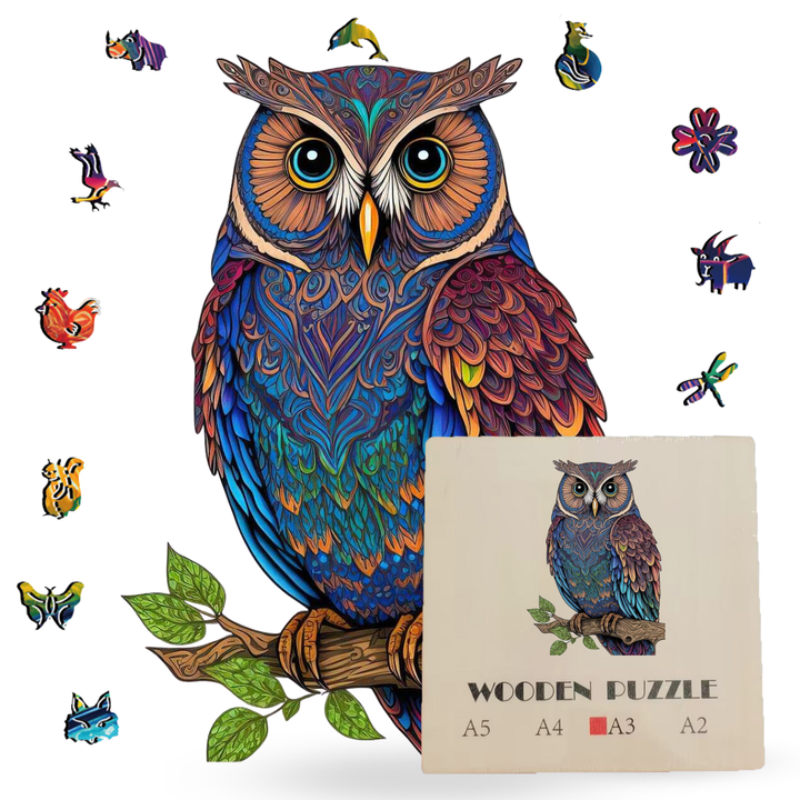 Crafthub - Enchanting Owl Wooden Jigsaw Puzzle - Perfect Gift