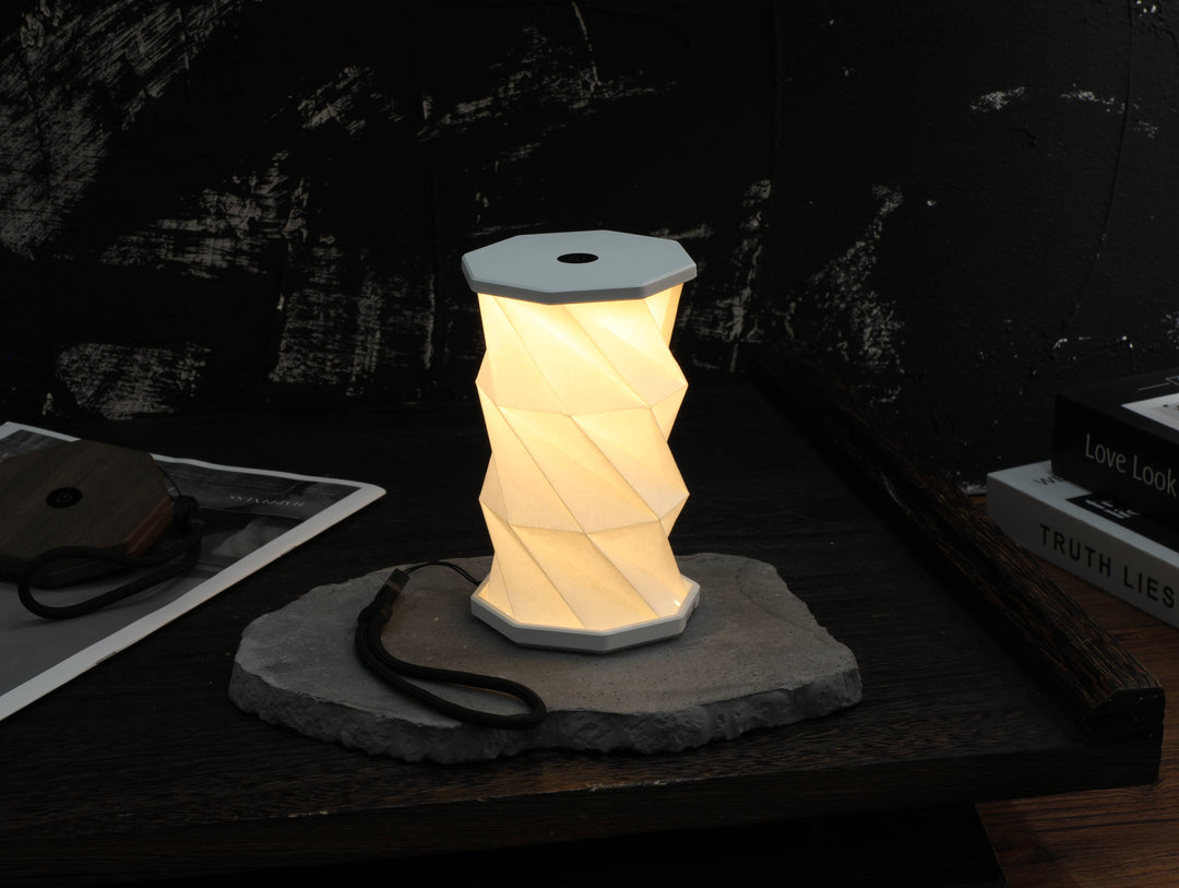 Gingko Design - Mini Twist Hexagon Portable Lamp