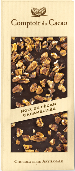 French Feast - Comptoir du Cacao Dark chocolate bar w/ caramelized pecans