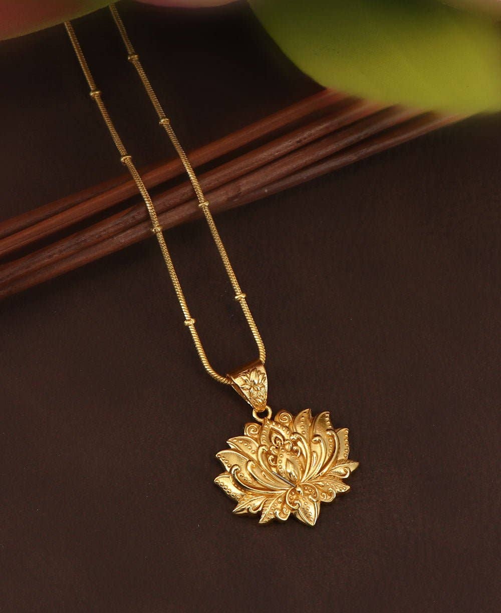 Culture Spot - Gold Plated Full Bloom Lotus Necklace