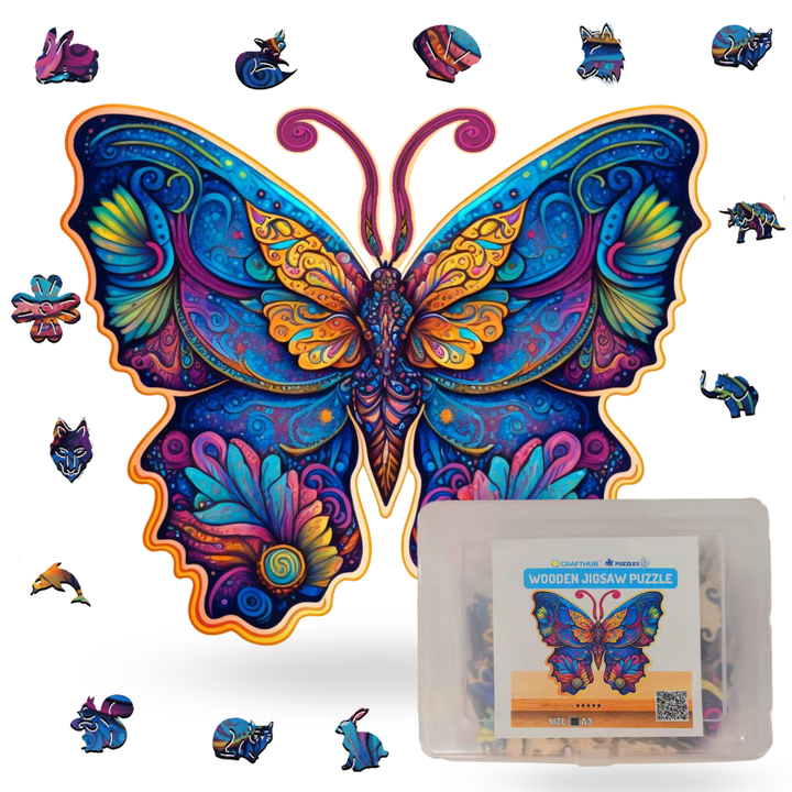 Crafthub - Charming Butterfly Wooden Jigsaw Puzzle - Artistic