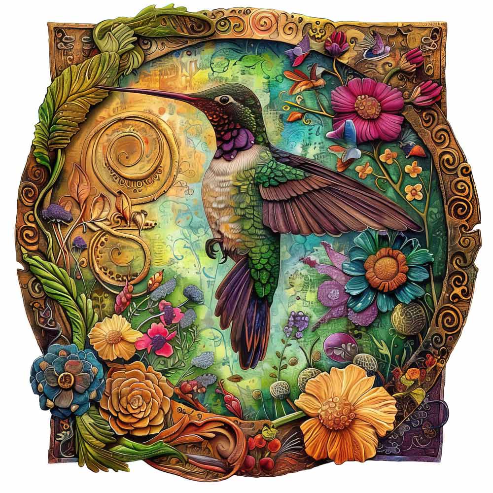Crafthub - Vibrant Blossom Hummingbird - Jigsaw Puzzle