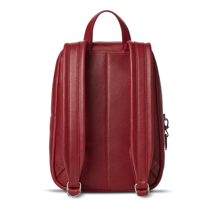 Shinola Runwell Small Backpack - Natural Grain Leather in Ruby Color