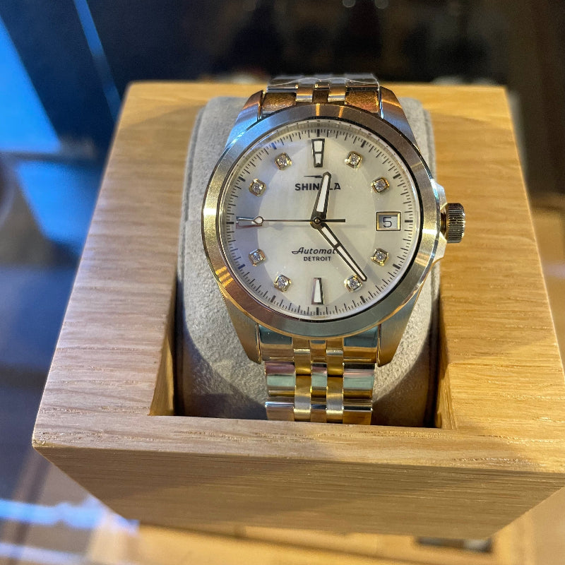 Shinola Circadian Monster 36mm Mother of Pearl and Diamond Face with Gold Bracelet