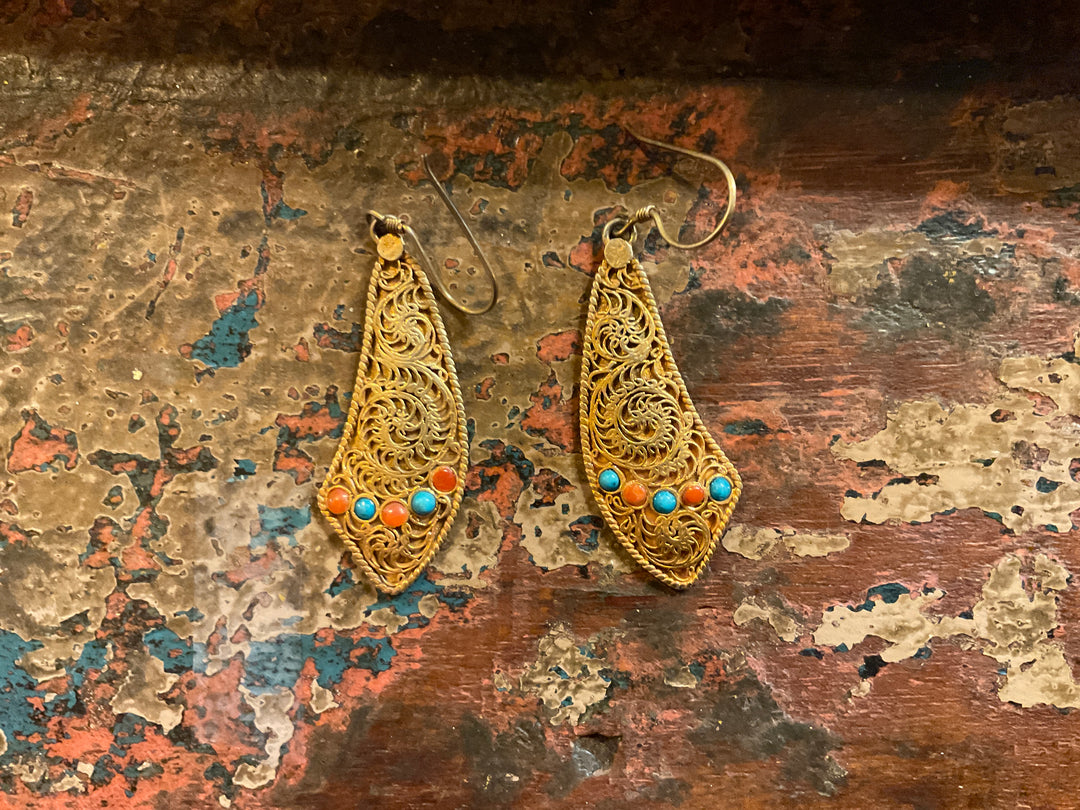 Nepali $88 Gold Earrings