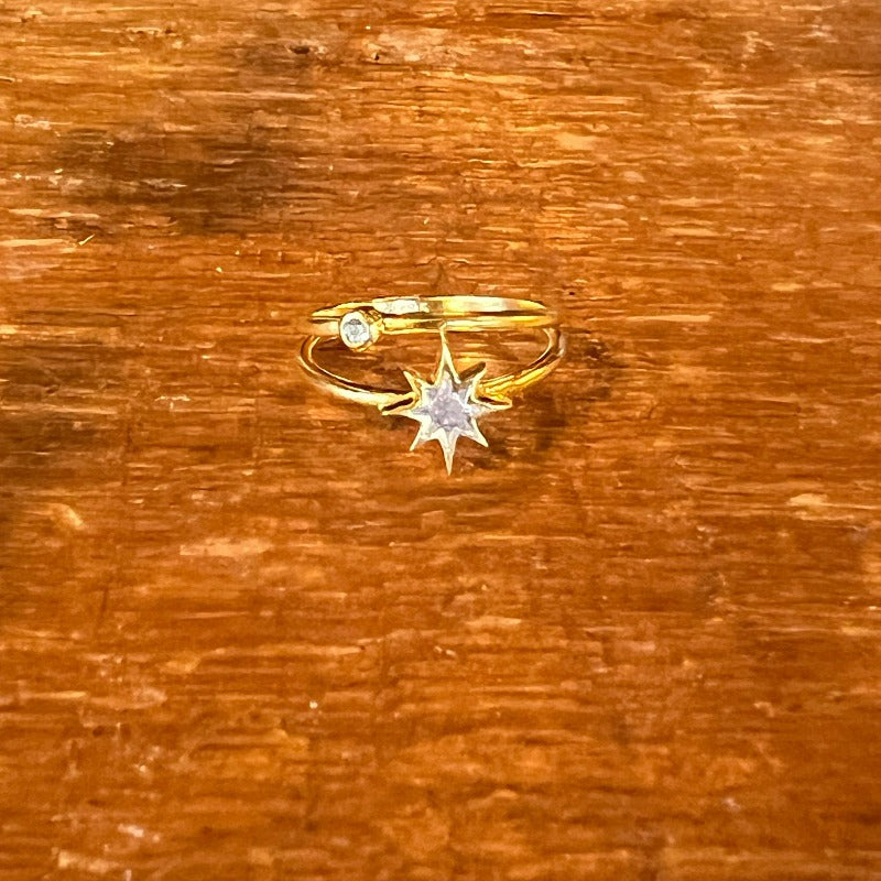 Shana Gulati "Seren" Diamond, Resin, and Vermeil Sun Ring