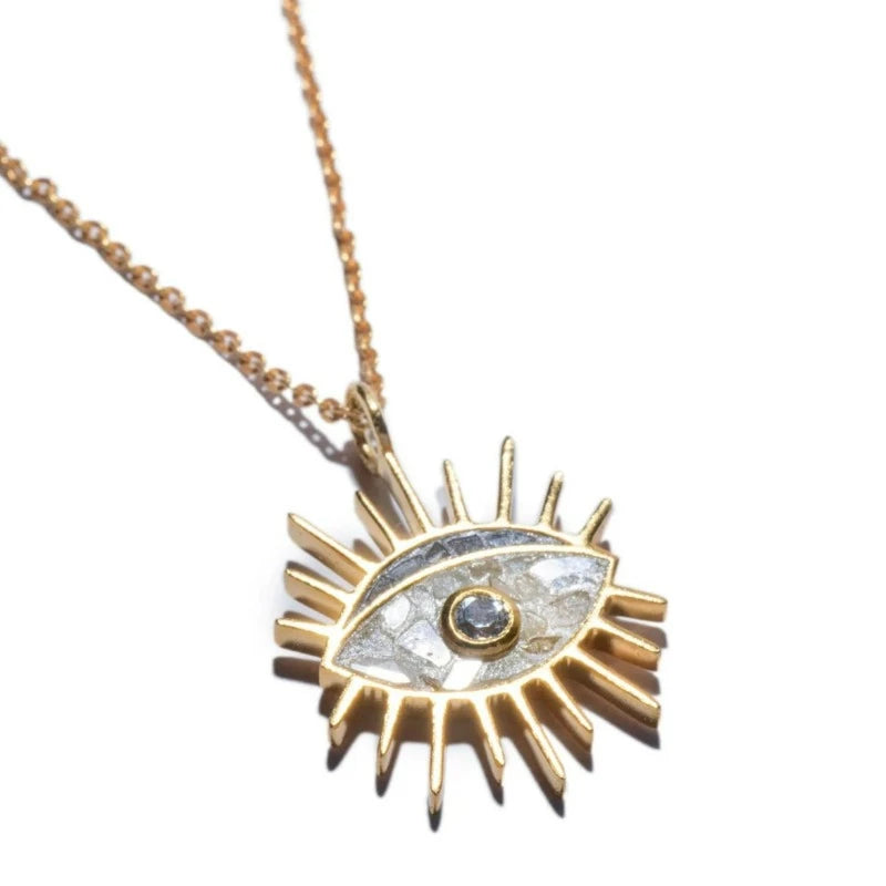 Shana Gulati "Third Eye" Aquamarine, Resin, and Gold Pendant Necklace