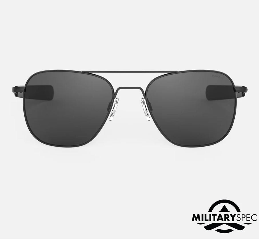 Randolph Aviator Sunglasses - Military Special Edition - Matte Black (AF375)