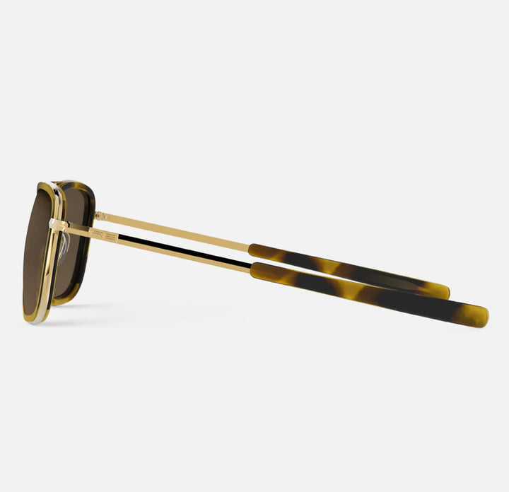 Randolph Aviator Fusion Sunglasses - 23K Gold & Caramel Tortoise Inlay & Cape Sand (AI024)