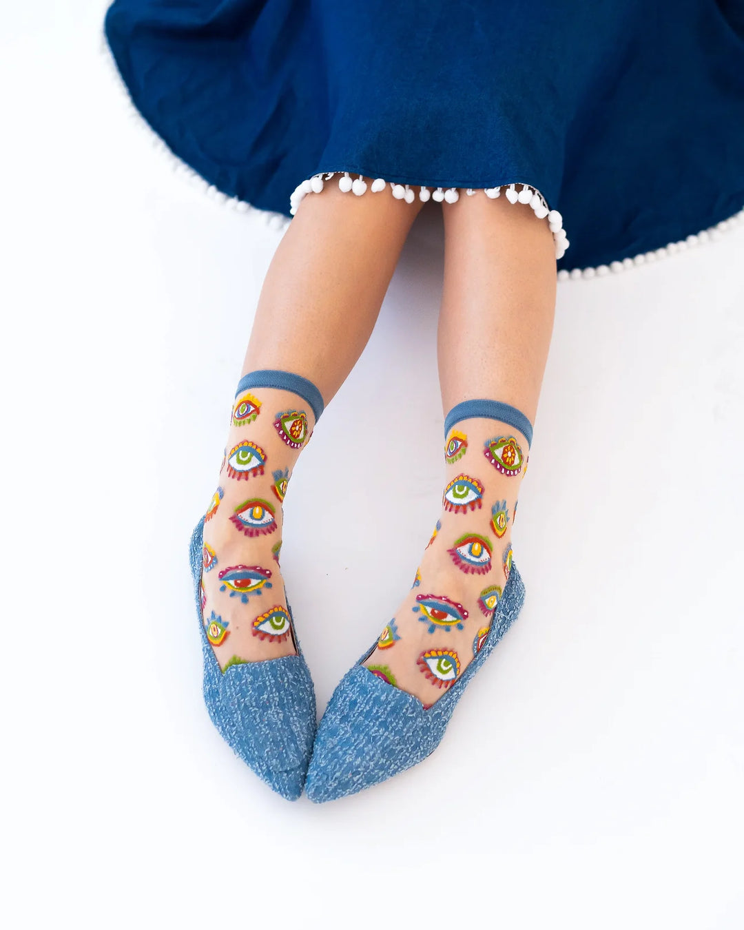 Sock Candy - Evil Eye Sheer Crew Sock
