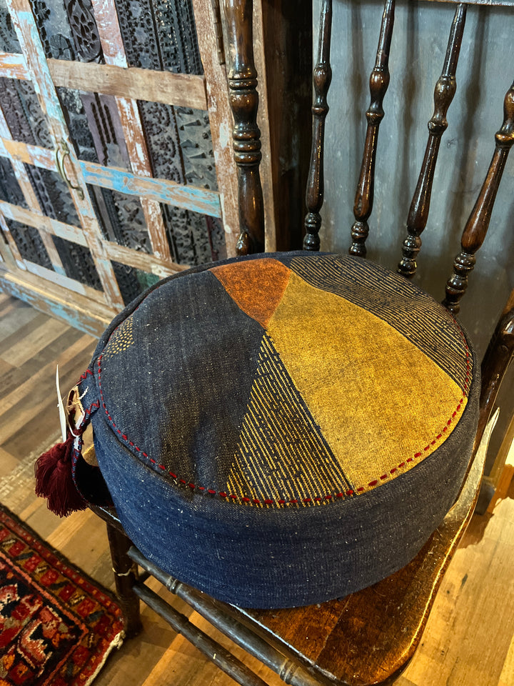 Round Eclipse Moon Buckwheat Meditation Cushion