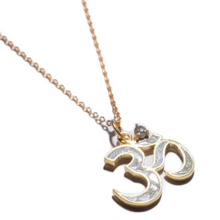 Shana Gulati "Om" Resin and Gold Pendant Necklace