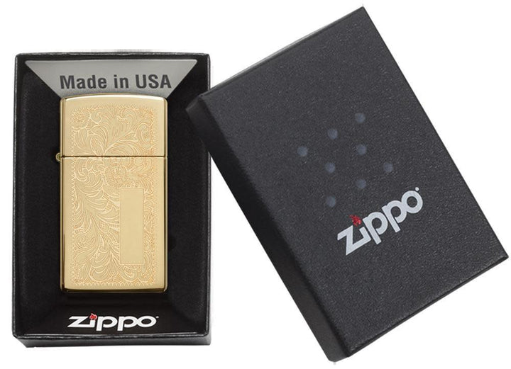 Zippo Lighters | Slim Brass Venetian