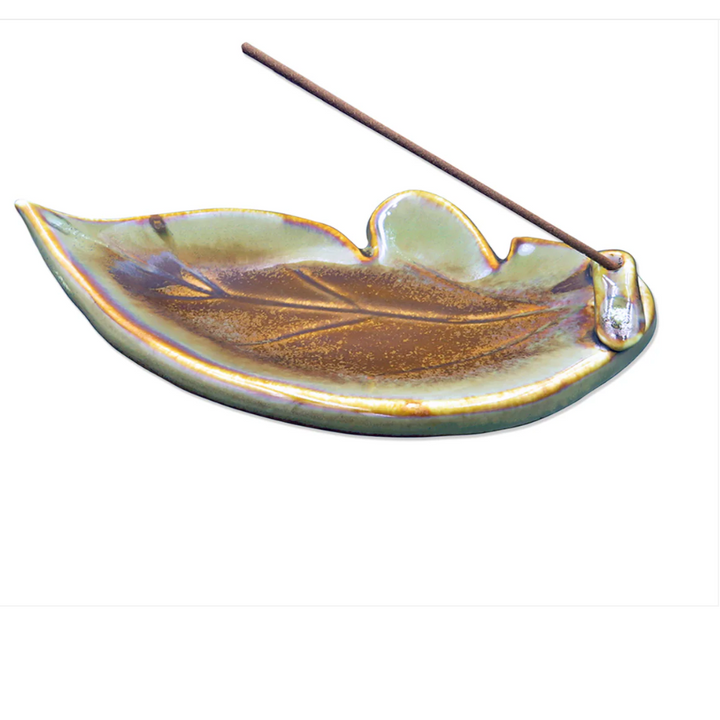 Ceramic Leaf Incense Holder