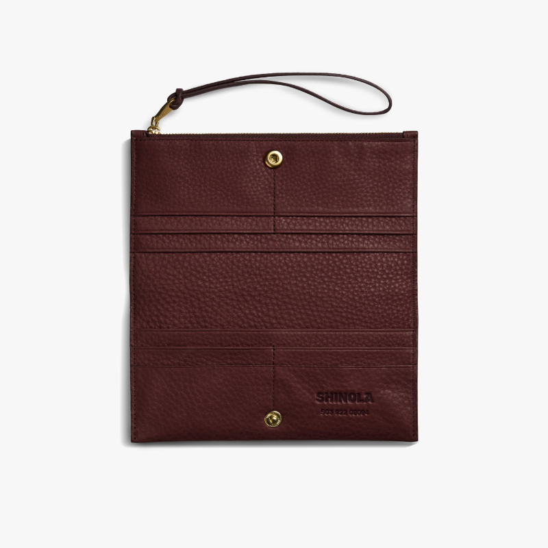 Shinola Natural Grain Leather Wallet Wristlet