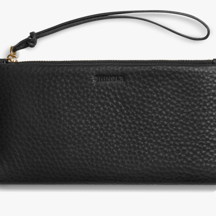 Shinola Natural Grain Leather Wallet Wristlet