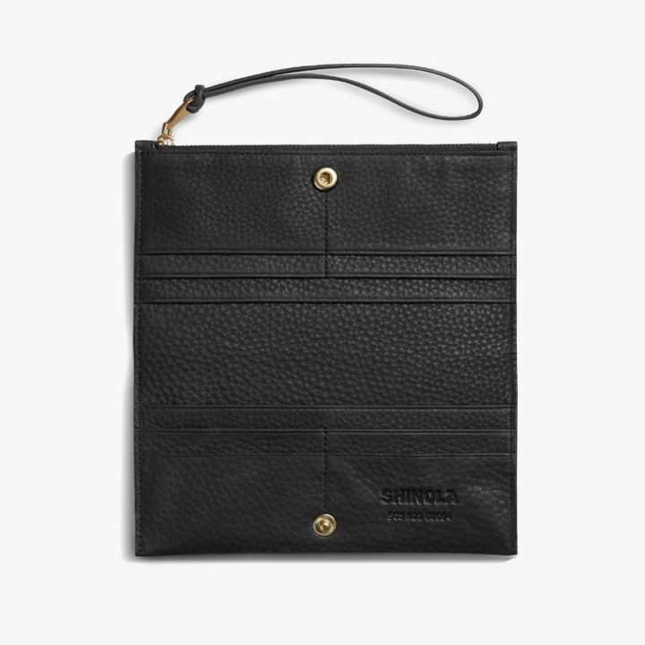 Shinola Natural Grain Leather Wallet Wristlet