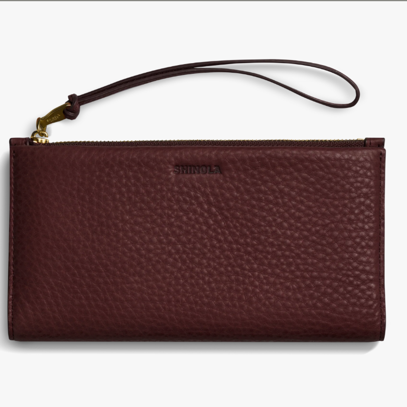 Shinola Natural Grain Leather Wallet Wristlet