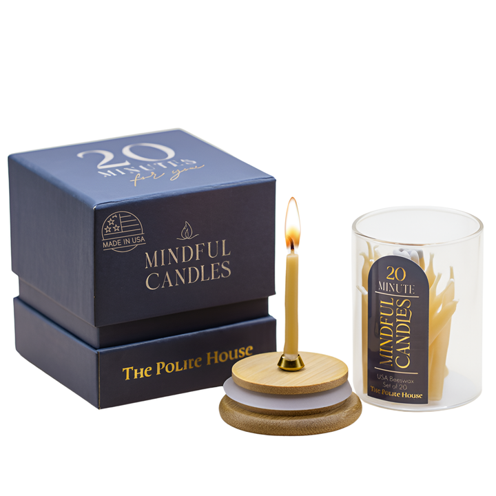 The Polite House - 20-Minute Beeswax Candles-  In Glass Jar