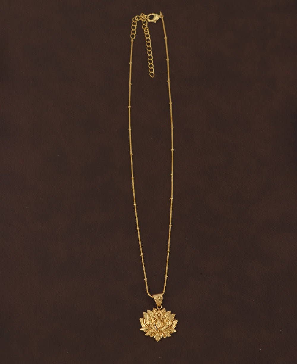Culture Spot - Gold Plated Full Bloom Lotus Necklace