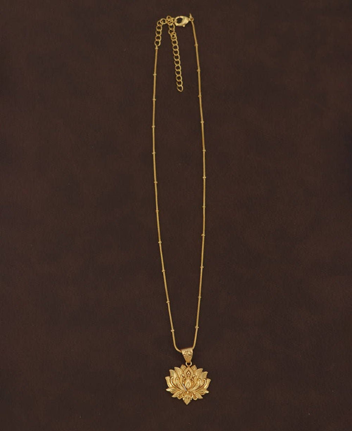 Culture Spot - Gold Plated Full Bloom Lotus Necklace