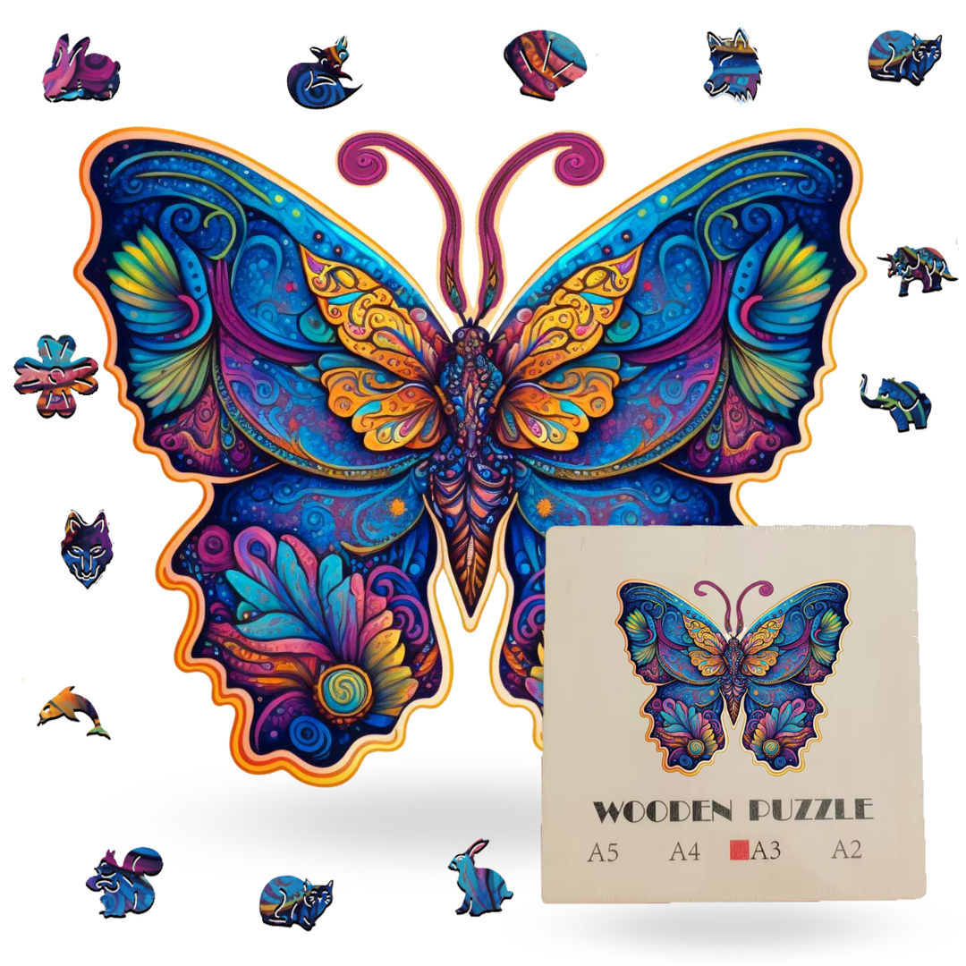 Crafthub - Charming Butterfly Wooden Jigsaw Puzzle - Artistic