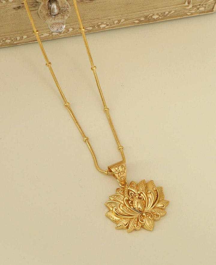 Culture Spot - Gold Plated Full Bloom Lotus Necklace