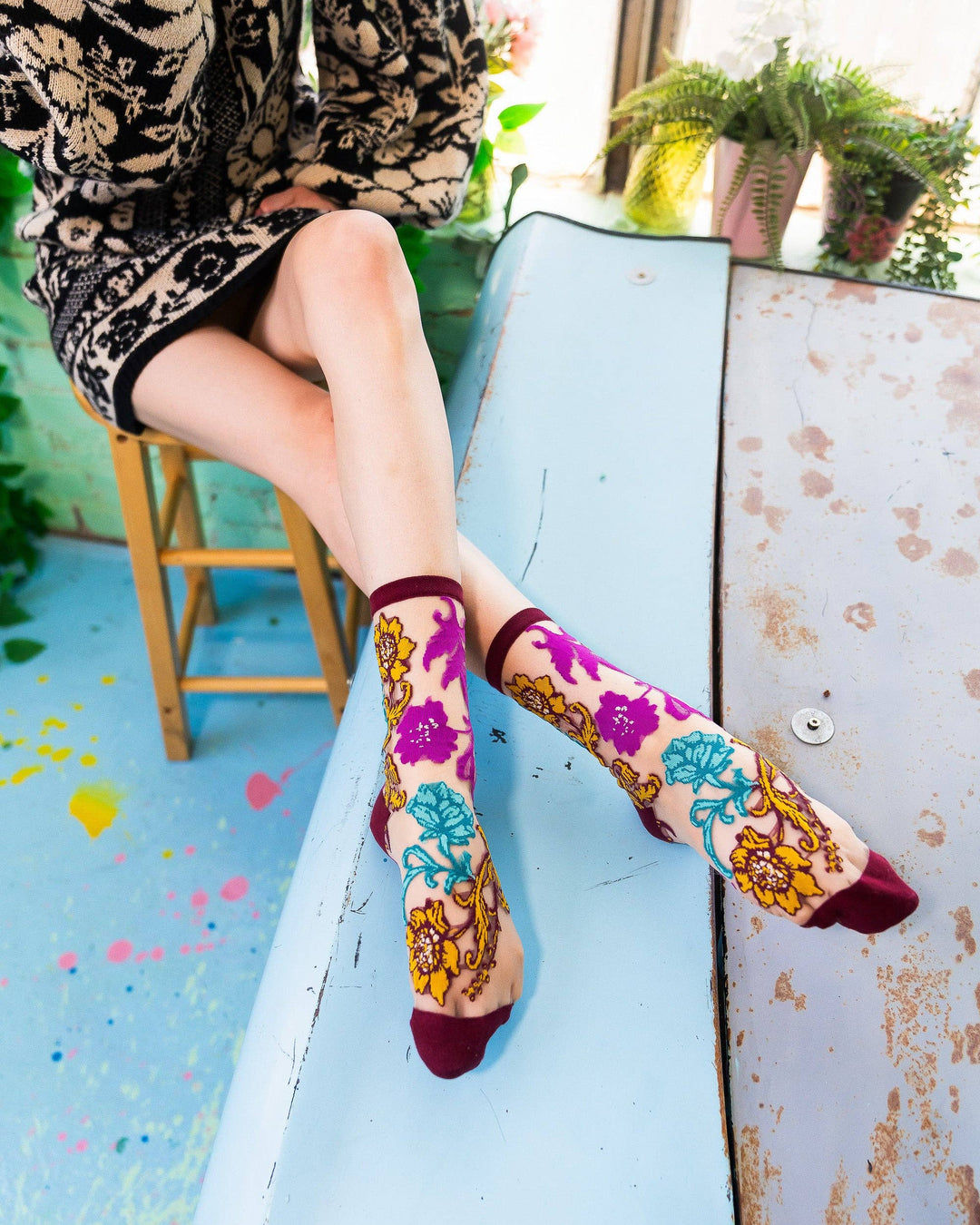 Sock Candy - Gem Garden Sheer Crew Sock