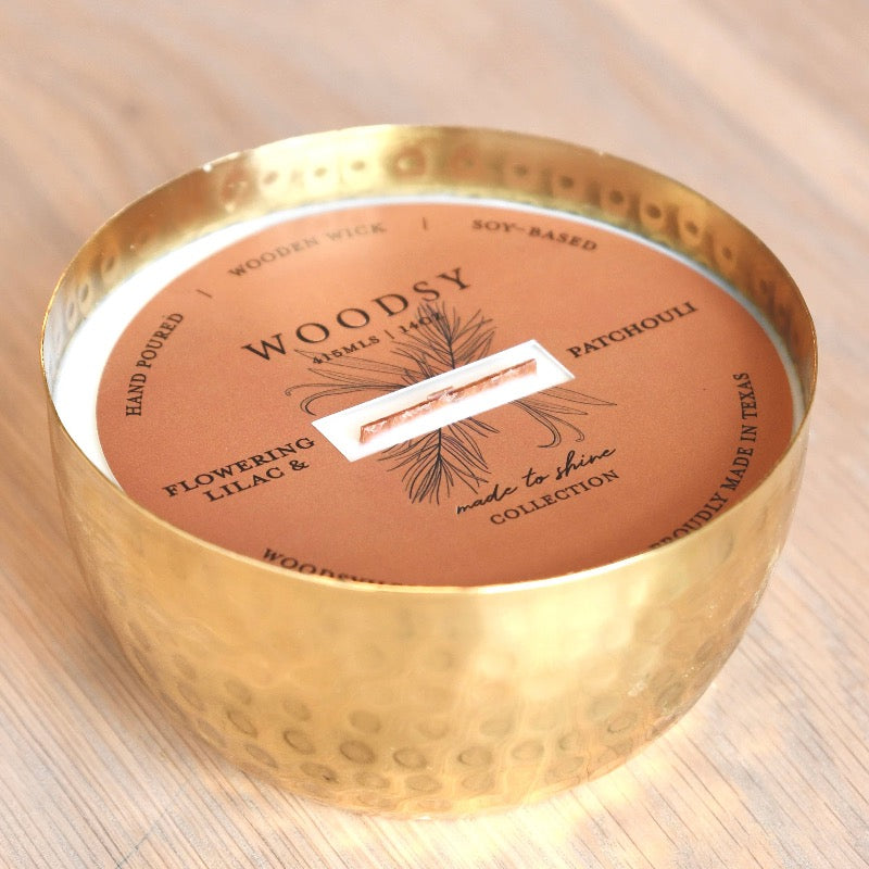 Woodsy Homelife Solid Brass 14oz Candle