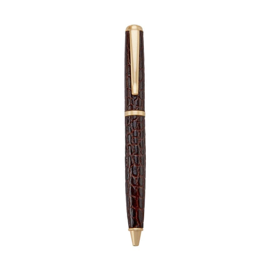 Graphic Image Inc. - Leather Wrapped Pen in Brown Croc