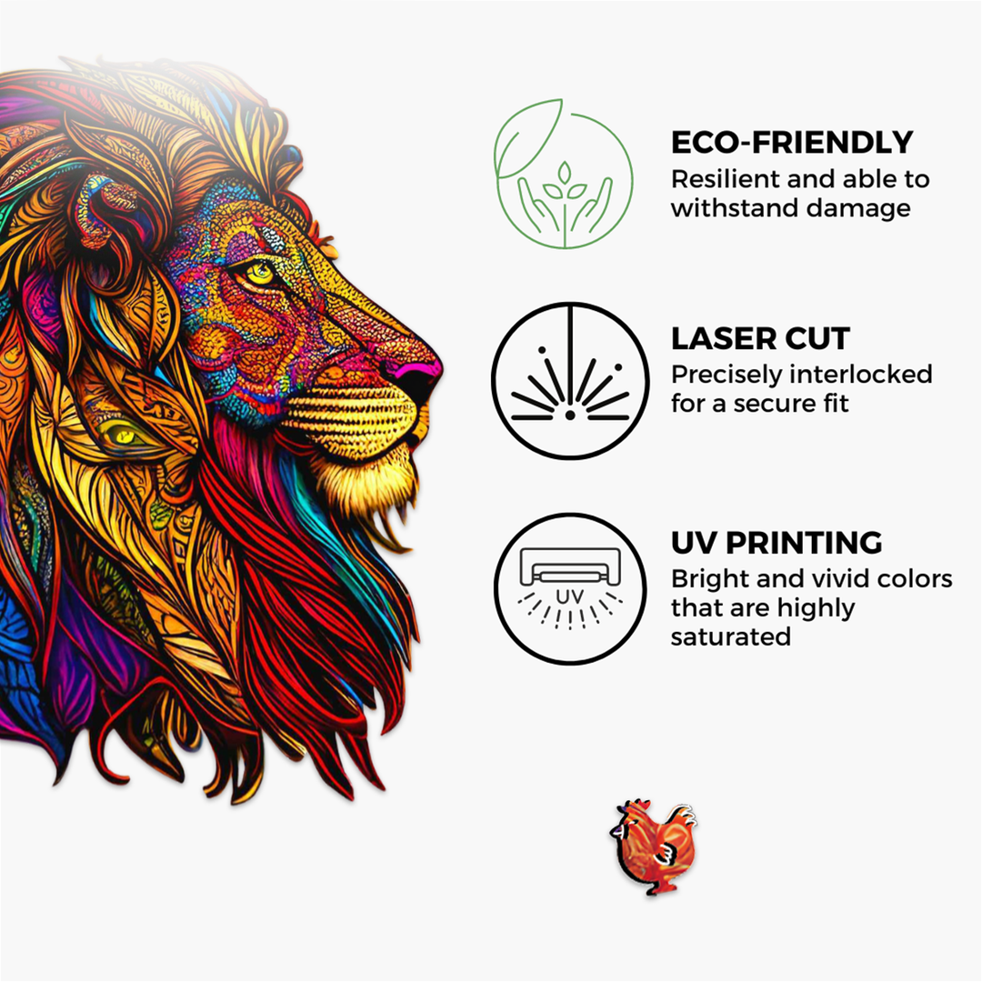 Crafthub - Majestic Lion Wooden Jigsaw Puzzle | Eco-Friendly
