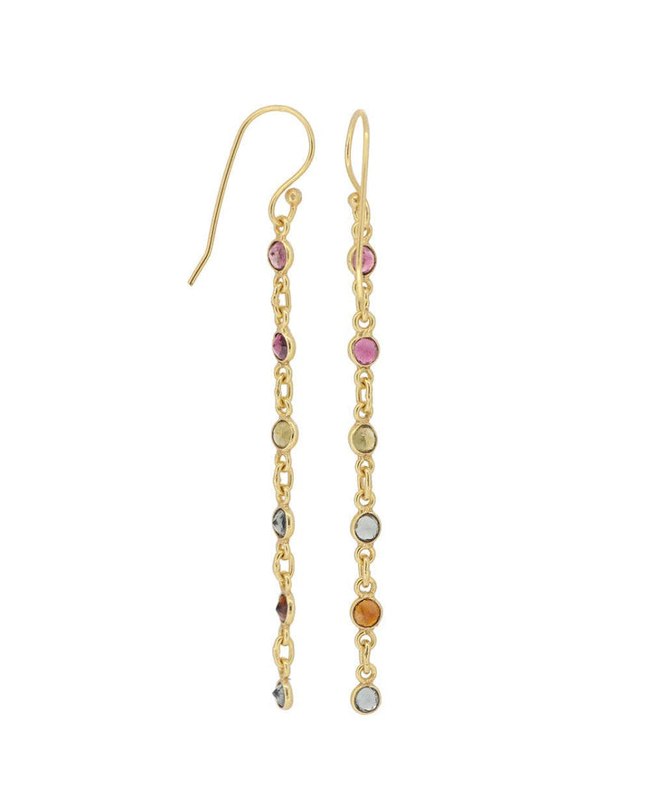 Culture Spot - Dainty Multi-Color Tourmaline Dangle Earrings