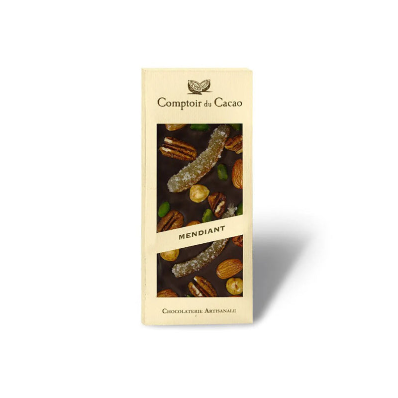 French Feast - Comptoir du Cacao Mendiant - Dark Chocolate bar w/ Dried Fruits and Nuts