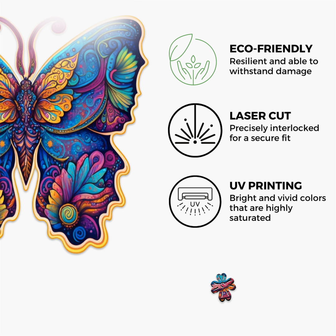 Crafthub - Charming Butterfly Wooden Jigsaw Puzzle - Artistic