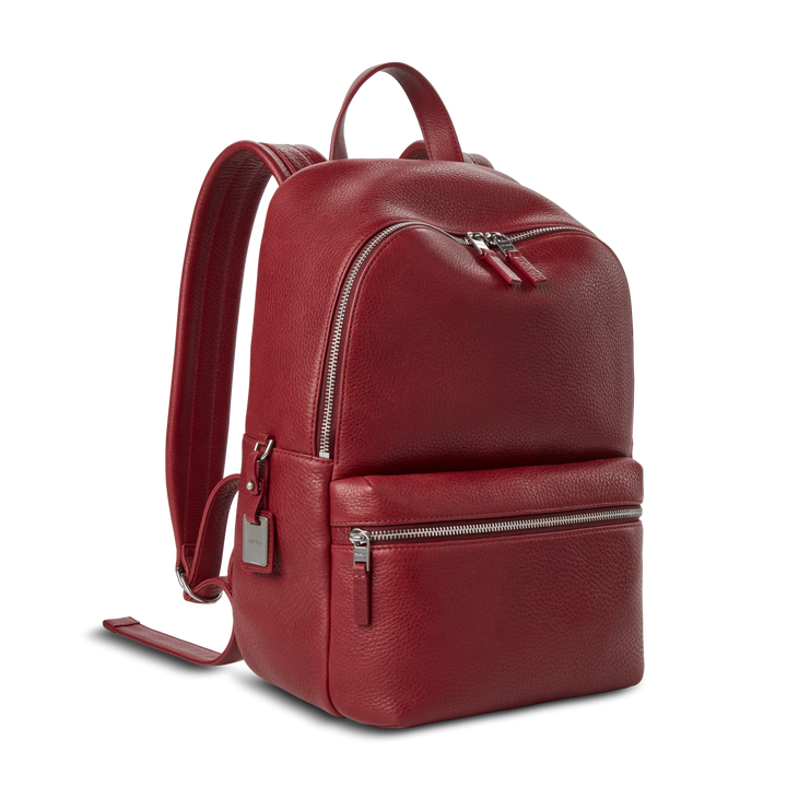 Shinola Runwell Small Backpack - Natural Grain Leather in Ruby Color