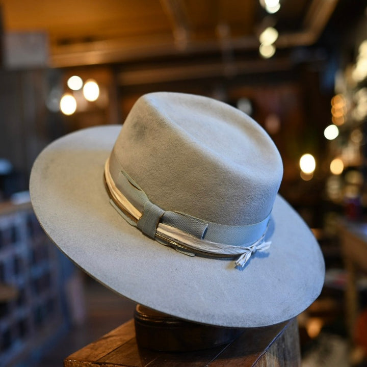 Cha Cha's House of Ill Repute "Dunn" Silver Sand Distressed Wool Fedora